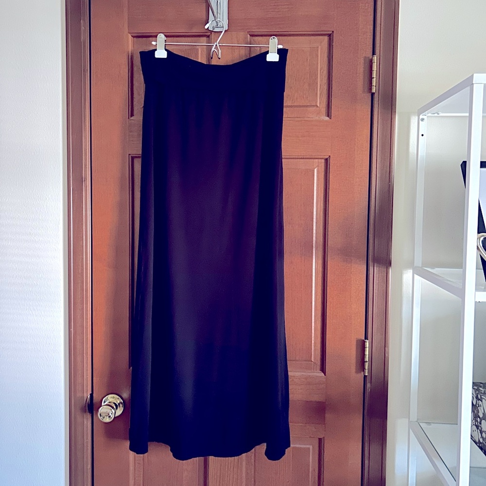 Splendid Foldover Maxi Skirt Black Size XL